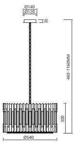 Lampadario a sospensione con catena RITZ 12xE14/40W/230V diametro 54 cm cromo lucido