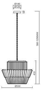 Lampadario a sospensione con catena DONNA 12xE14/40W/230V diametro 55 cm oro