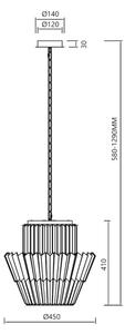 Lampadario a sospensione con catena DONNA 9xE14/40W/230V diametro 45 cm oro