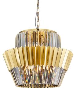 Lampadario a sospensione con catena DONNA 12xE14/40W/230V diametro 55 cm oro