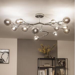 Brilagi - Lampadario a plafone LED MISTEL 15xG9/3W/230V nero cromato/fumé