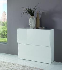 Scarpiera Onda 2 Ante a Ribalta 101x81,4x26,6 cm – Bianco Lucido