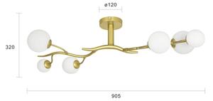 Brilagi - Lampadario a plafone LED MISTEL 6xG9/3W/230V oro/bianco