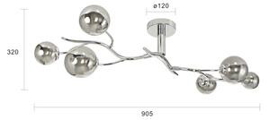 Brilagi - Lampadario LED a plafone MISTEL 6xG9/3W/230V nero cromato/fumé