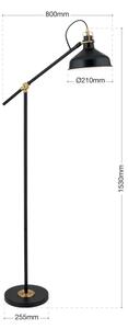 Orion Dimmerabile 12-1192/1 - Lampada con piedistallo SCHILLER 1xE27/40W/230V nero/bronzo