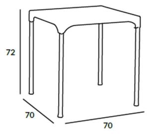 Tavolo Prime polipropilene bianco quadrato 70x70