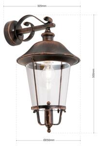 Orion AL 11K/360.01-Applique da esterno KENZO 1xE27/100W/230V IP44 bronzo/patina