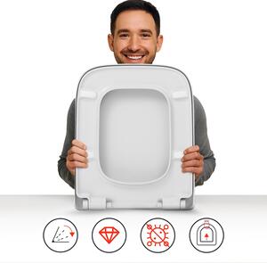 Sedile WC di ricambio compatibile con DURAVIT PURAVIDA, in resina termodurente antibatterica, con coperchio dotato di chiusura ammortizzata Soft Close