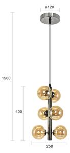 Brilagi - Lampadario LED sospeso su cavo MILLA 6xG9/3W/230V nero cromato/oro