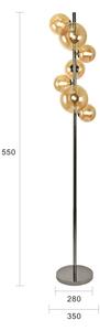 Brilagi - Lampada da terra LED MILLA 7xG9/3W/230V nero cromato/oro