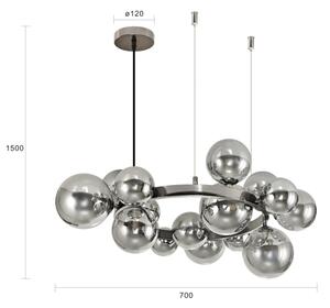 Brilagi - Lampadario LED a sospensione con cavo MILLA 15xG9/3W/230V nero cromato/fumé