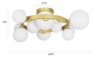 Brilagi - Lampadario a plafone LED MILLA 10xG9/3W/230V oro/bianco