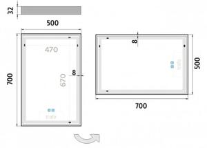 NIMCO ZP 13001VX - Specchio da bagno retroilluminato a LED 3000-6500K 70x50 cm IP44