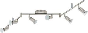 Spot Moderno Buzz Led In Acciaio Nichel Satinato 6 Luci Gu10 2,8W Ip20