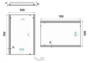 NIMCO ZP 11001VX - Specchio da bagno LED retroilluminato 3000-6500K 70x50 cm IP44
