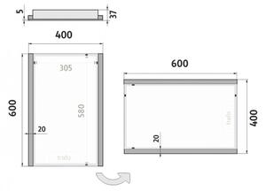 NIMCO ZP 11000 - Specchio da bagno retroilluminato a LED 6500K 60x40 cm IP44