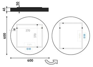 NIMCO ZPC 31000RVX-90 - Specchio da bagno retroilluminato a LED 3000-6500K 60 cm IP44