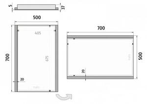 NIMCO ZP 11001 - Specchio LED retroilluminato per bagno 6500K 70x50 cm IP44
