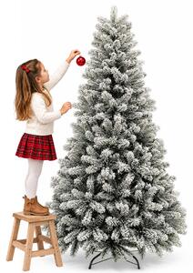 Albero di Natale Innevato Nebraska 180 cm Folto e Voluminoso con Effetto Neve Verde