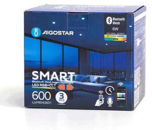 Aigostar-SET 3xLED RGBW Lampada da incasso dimmerabile MESH 6W/230V 2700K-6500K diametro 11,5cm