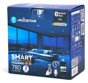 Aigostar-SET 3x Lampada da incasso LED dimmerabile MESH 9W/230V 2700K-6500K diametro 14,5 cm