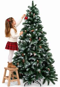 Albero di Natale Innevato Tirolese 180 cm Foltissimo con Pigne Bianco