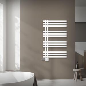 LuxeBath radiatore da bagno Ferro EM 600x1000 mm Bianco Connessione laterale Set di connessione Termostato Universale Angolare e passante, Design , senza elemento riscaldante