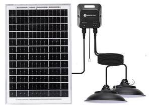Aigostar - Lampadario solare LED con sensore 2xLED/35W/12V 6000 mAh 6500K diametro 15 cm