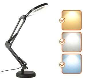 Lampada da tavolo LED dimmerabile con una lente d'ingrandimento 2in1 AURIQ LOUPE LED/10W/5V 3000/4000/6500K nero