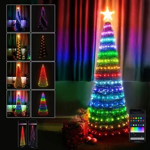 Albero di Natale a Cono Pieghevole Ø40x120 cm con 160 LED RGB Smart e Controllo App