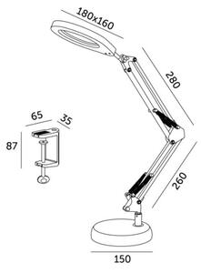 Lampada da tavolo LED dimmerabile con una lente d'ingrandimento 2in1 AURIQ LOUPE LED/10W/5V 3000/4000/6500K nero