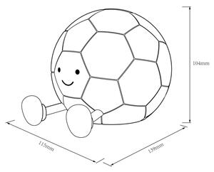 Lampada LED dimmerabile per bambini FOOTBALL LED/2W/5V USB 1200 mAh bianco/nero