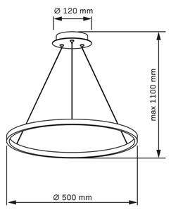 Lampadario LED a sospensione con filo LEA LED/20W/230V 4000K diametro 50 cm cromo opaco