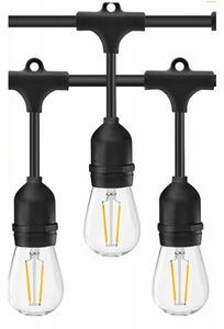 Catena decorativa LED esterna 20xE27/1W/230V 20 m IP65 nero