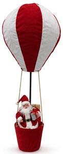Mongolfiera di Babbo Natale 40x97 cm Decorazione Natalizia Bianco e Rosso