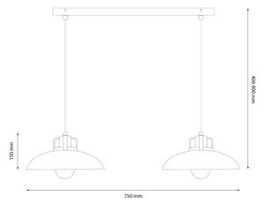 Brilagi - LED Lampadario a sospensione con filo FLAMENGO 2xE27/60W/230V bianco