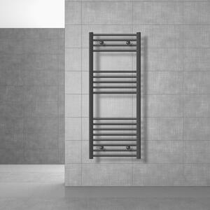 LuxeBath radiatore per bagno Sahara, 500x1200 mm, nero, diritto con attacco laterale, senza elemento riscaldante
