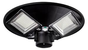 Lampione solare LED con sensore, 15W/6V, 6500K, IP65, nero + telecomando