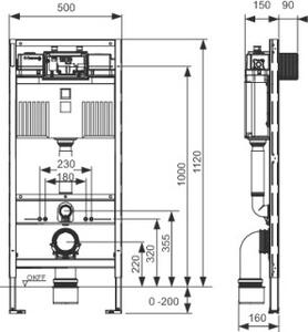 TECE 9300102 Modulo WC TECEprofil con cassetta Uni