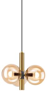 Lampadario a sospensione con filo ROLLO 3xE14/5W/230V oro/fumé beige