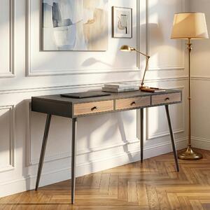 Scrivania «Tumba» con 3 cassetti 115 x 48 x 76 cm Nero / effetto noce