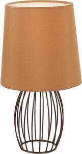 Lampada da tavolo dal design moderno con paralume in tessuto LED marrone; lampada da tavolo per soggiorno e ingresso
