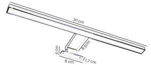 ONLI-Illuminazione a LED per specchi da bagno NEMO LED/4,5W/230V 4000K 30cm IP44 cromo lucido
