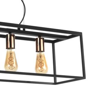 ONLI - Lampadario a sospensione con filo FLOKI 4xE27/15W/230V nero/rame