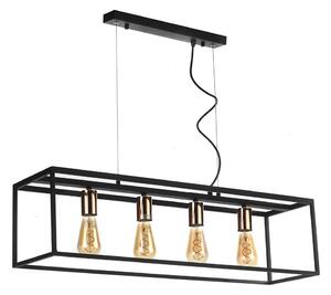 ONLI - Lampadario a sospensione con filo FLOKI 4xE27/15W/230V nero/rame