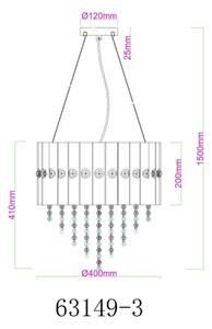 Globo 63149-3 - Lampadario a sospensione con filo ELEOS 3xE27/40W/230V diametro 40 cm
