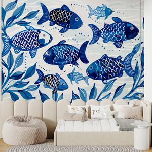 Carta da parati Pesce blu, Carta da parati Mare, w01062 : Uwalls.it