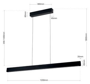 Orion HL 6-1716/120 - Lampadario LED dimmerabile TARA LED/44W/230V nero