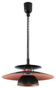 Lampadario A Sospensione Moderno Brenda Policarbonato Nero Rame 1 Luce E27