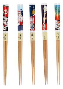 Bacchette in set di colore naturale in legno 5 pz Beckoning Cats – Rex London